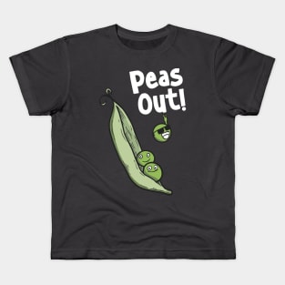 Peas Out -  Funny Puns - Peace Out Kids T-Shirt